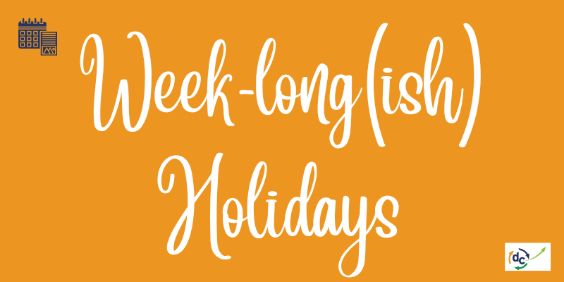 Short cut to week-long or multiple days holidays