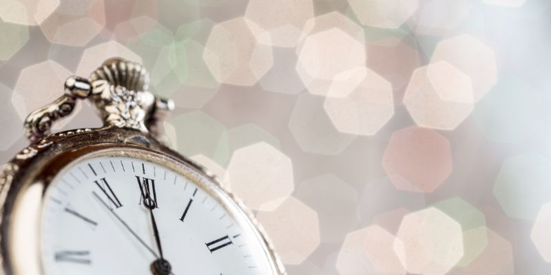 festive image with a clock