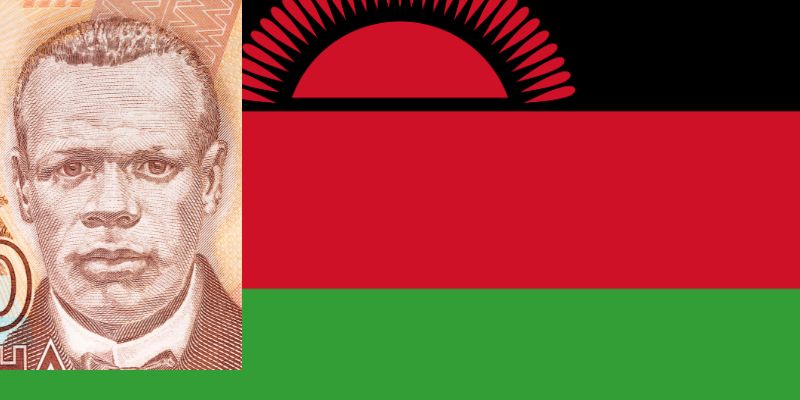Picture of John Chilembwe and the Malawian flag