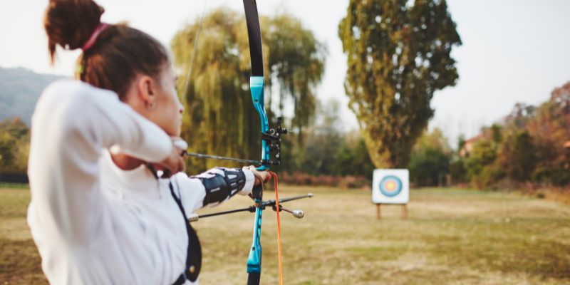 Person practicing archery