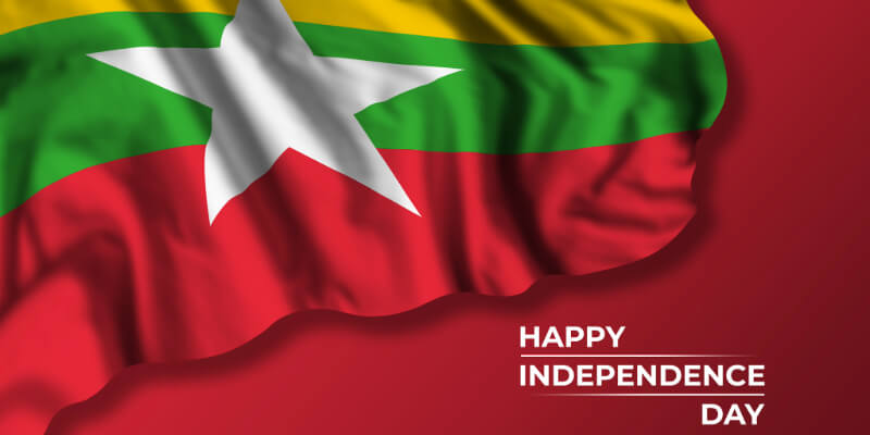 Myanmar Independence Day - picture of the Myanmar flag