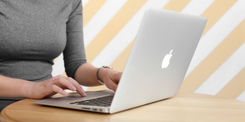 person using a macintosh computer
