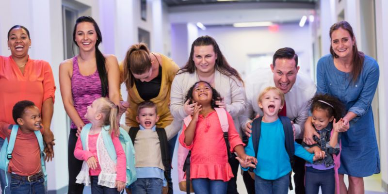 elementary kids and their parents