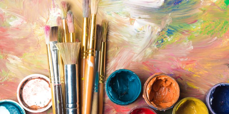 art brushes and paint
