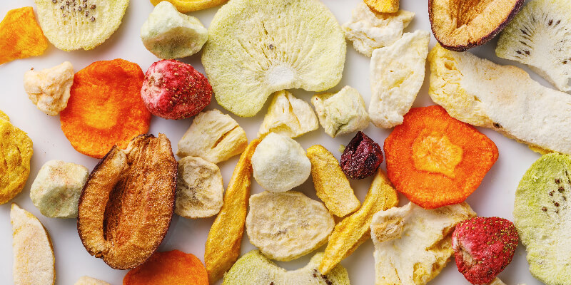 a variety of tubers and dried fruit