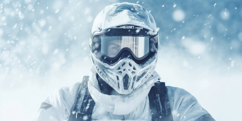 someone on a snowmobile